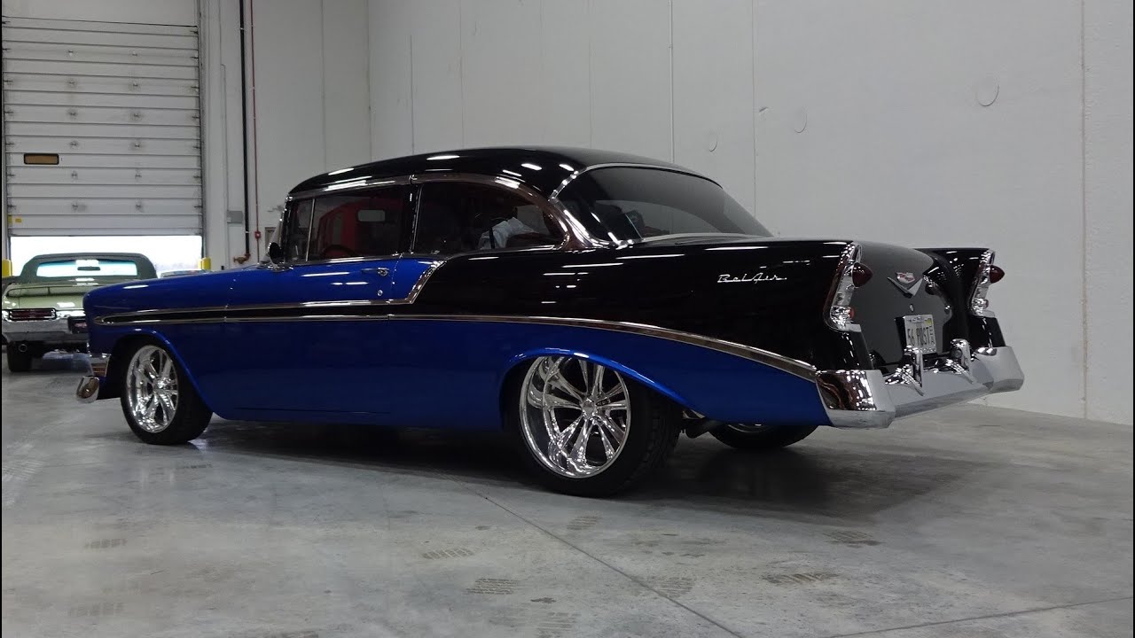 1956 Chevrolet Chevy Bel Air Custom in Black & Blue & Engine Sound - My Car Story with Lou Costabile