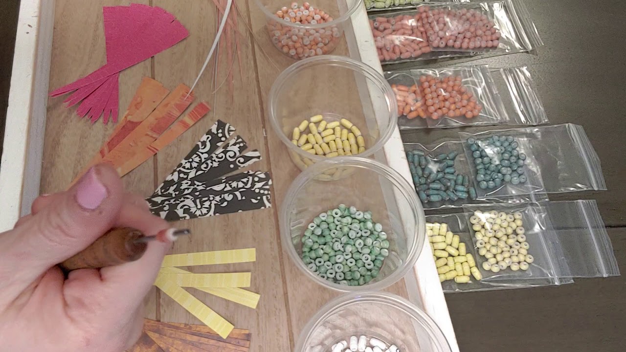 Paper bead sizes and shapes for morse code bracelet