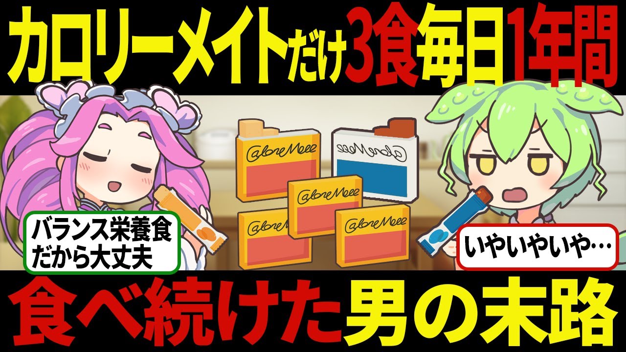 【ずんだもん】カロリーメイトだけ毎日3食1年間食べ続けた男の末路【ゆっくり解説】