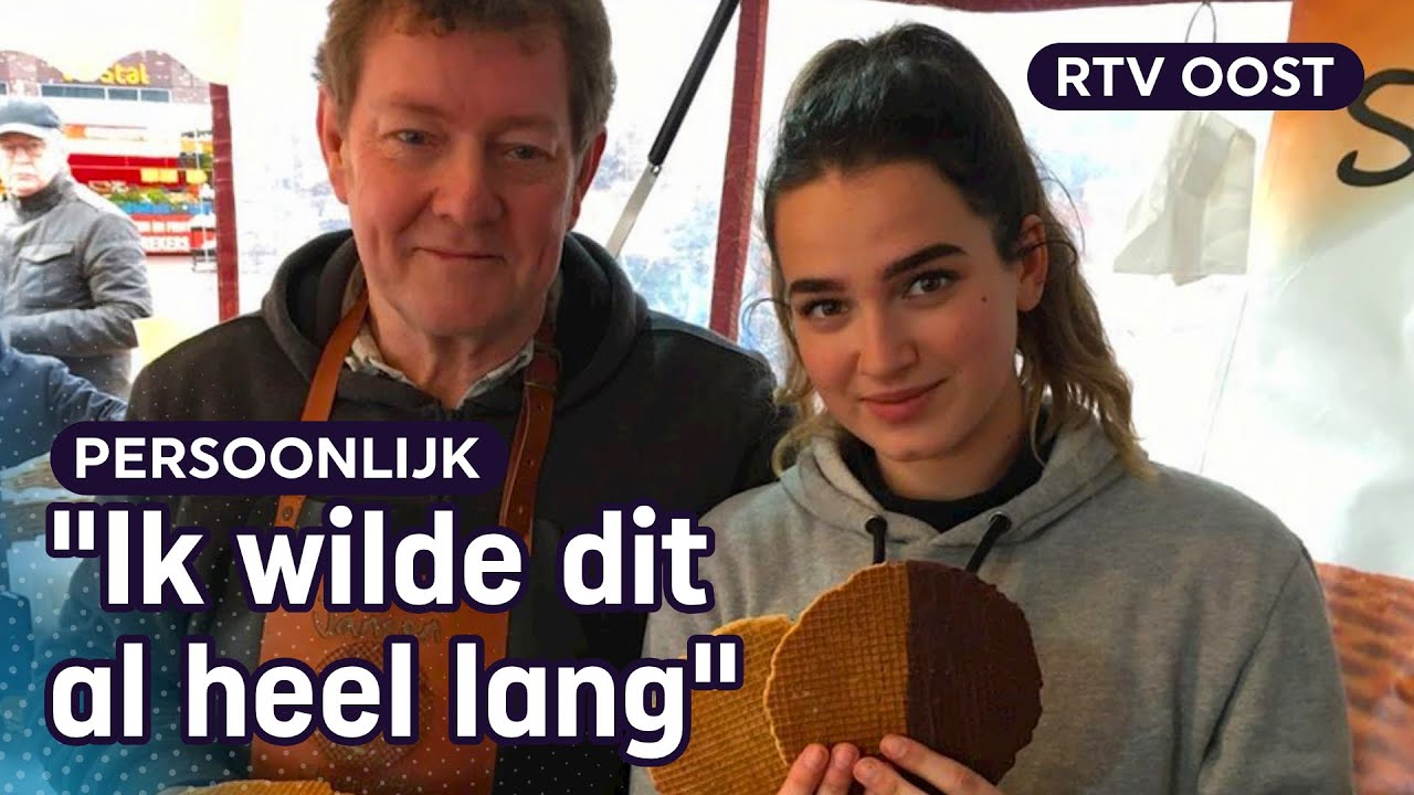 De 18-jarige Jaimy heeft stroopwafelkraam gekocht van pensionerende marktkoopman | RTV Oost