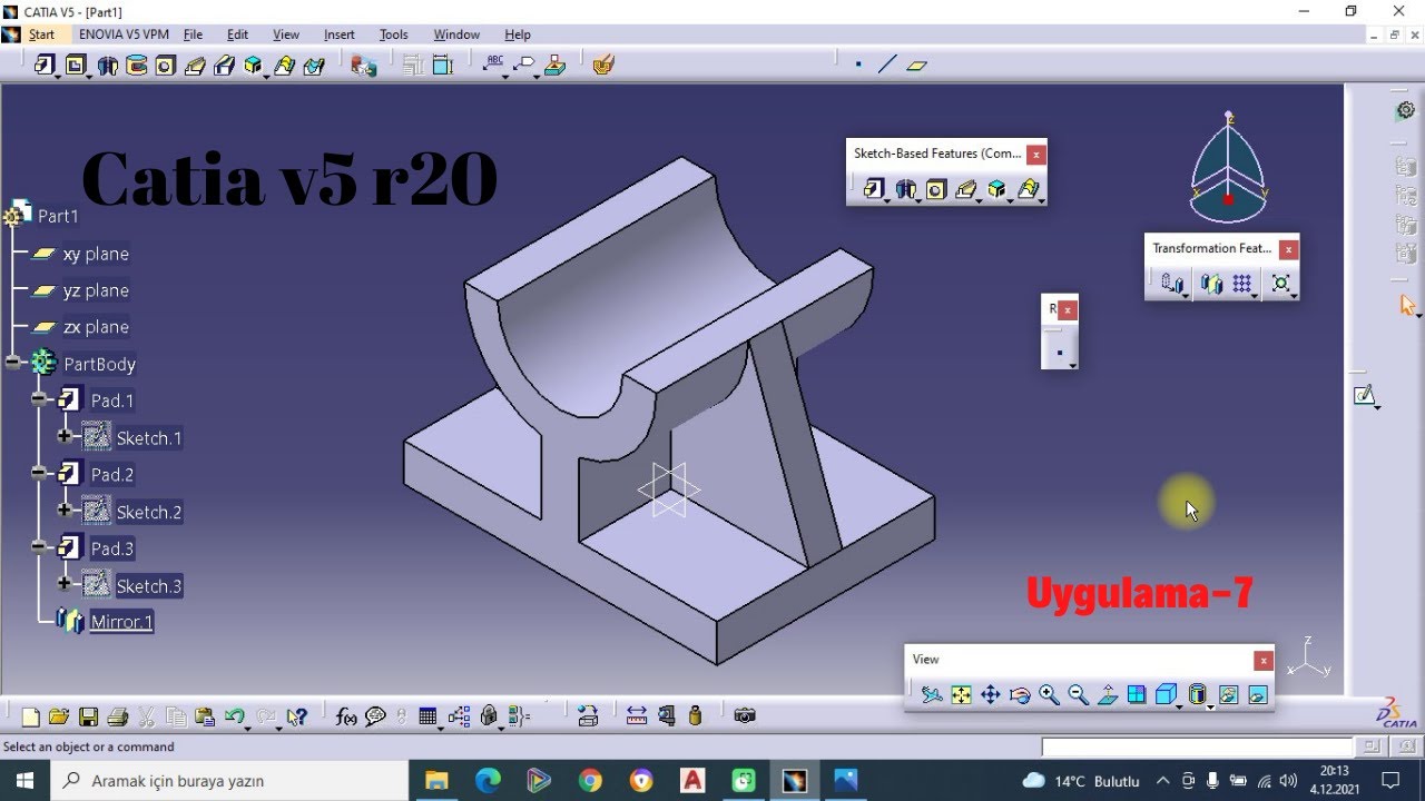 Catia v5 r20 Örnek Çizimler Uygulama-7