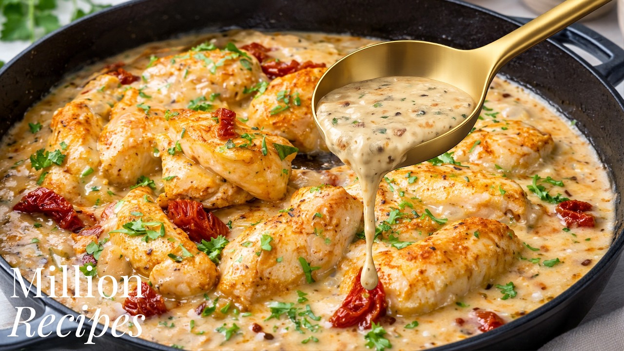 Everyone Asks Me for This Creamy One-Skillet Garlic Chicken 😋 It Turns Out Perfect Every Time
