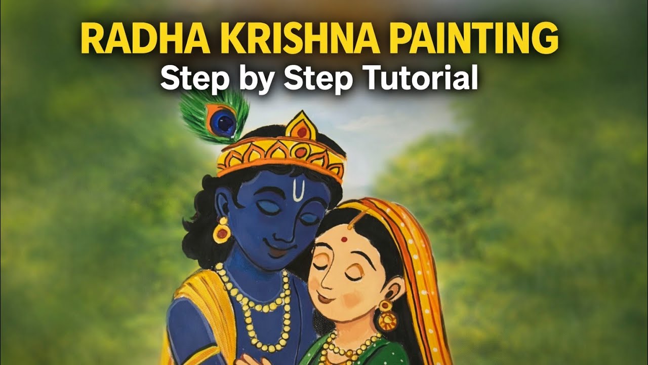 Radha Krishna Acrylic Painting Tutorial | Step by Step