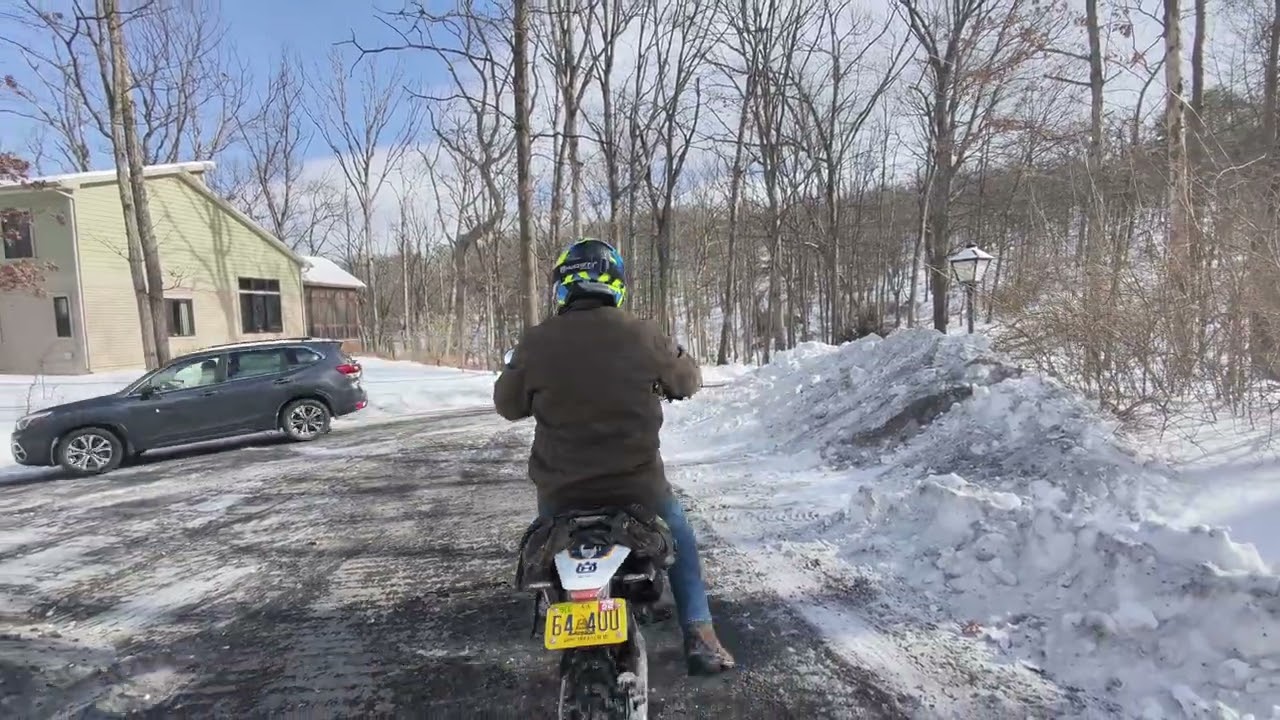 Snow Day on the bike  - Part 2 with Drone