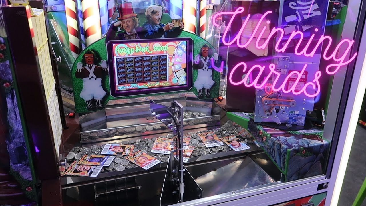 Winning Cards on the WILLY WONKA COIN PUSHER at the Arcade