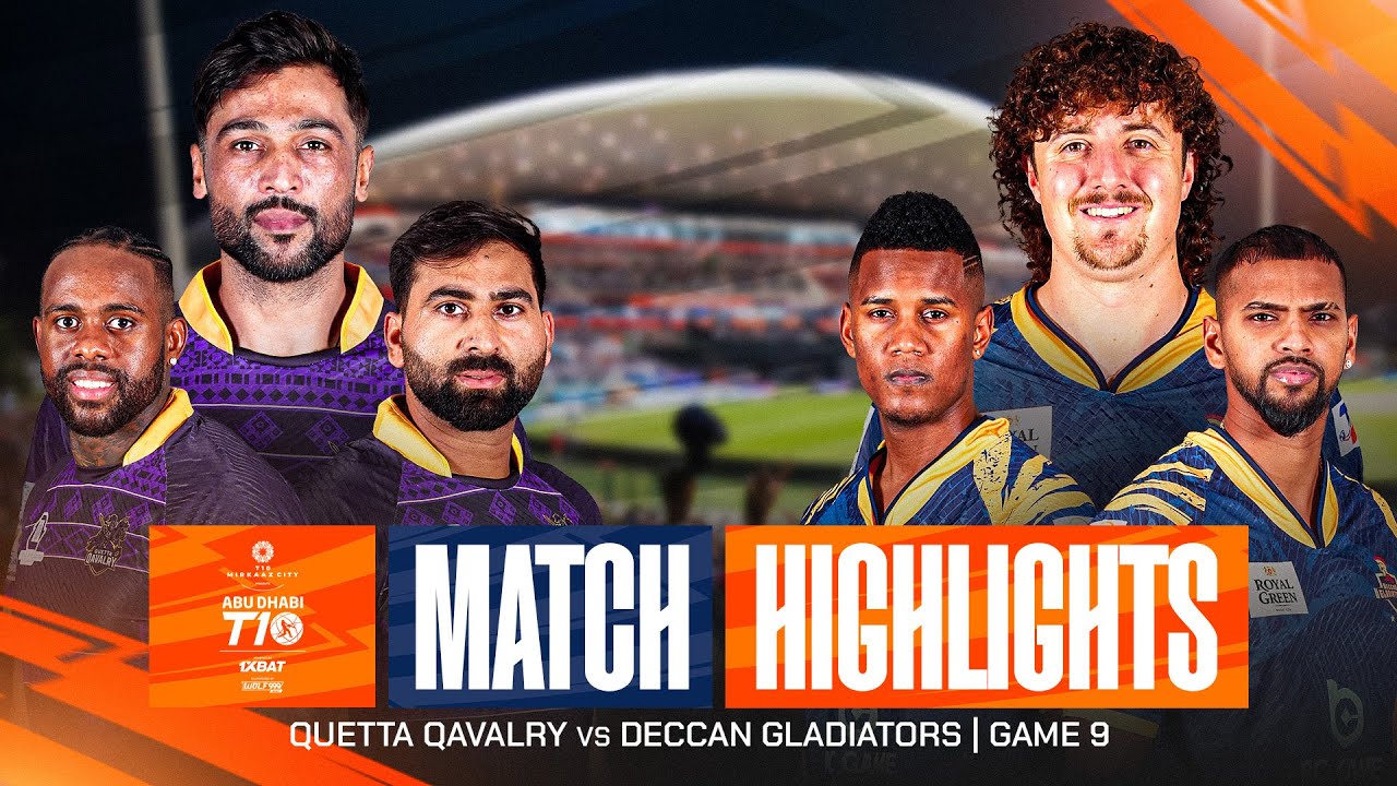 Лучшие моменты матча 08 в Абу-Даби T10 I 2025: Deccan Gladiators против Quetta Qavalry | Сезон 9