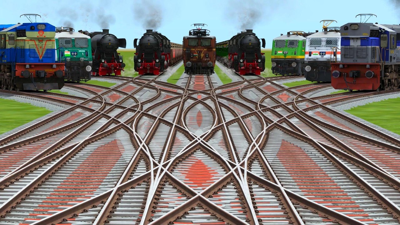 🎁Viii Realistic Trains Run XX Curves Realistic Railroad Crossing || train videos indian Railroad