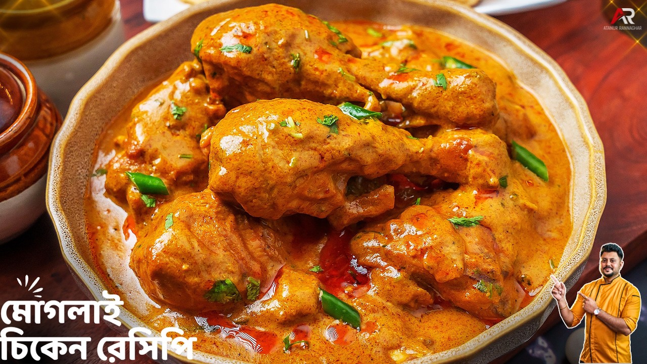 মোগলাই চিকেন রেসিপি কমসময়ে কিভাবে বানাবেন জেনেনিন | Mughlai Chicken Recipe Bangla |Atanur Rannaghar