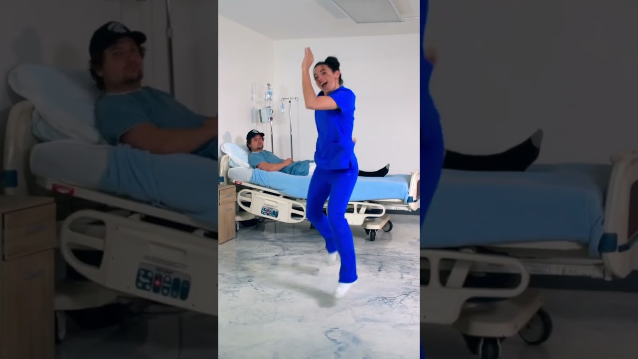 My patients and I make our own fun! #nursing #nurses #dancing #scrubs #patient #hospital #doctors