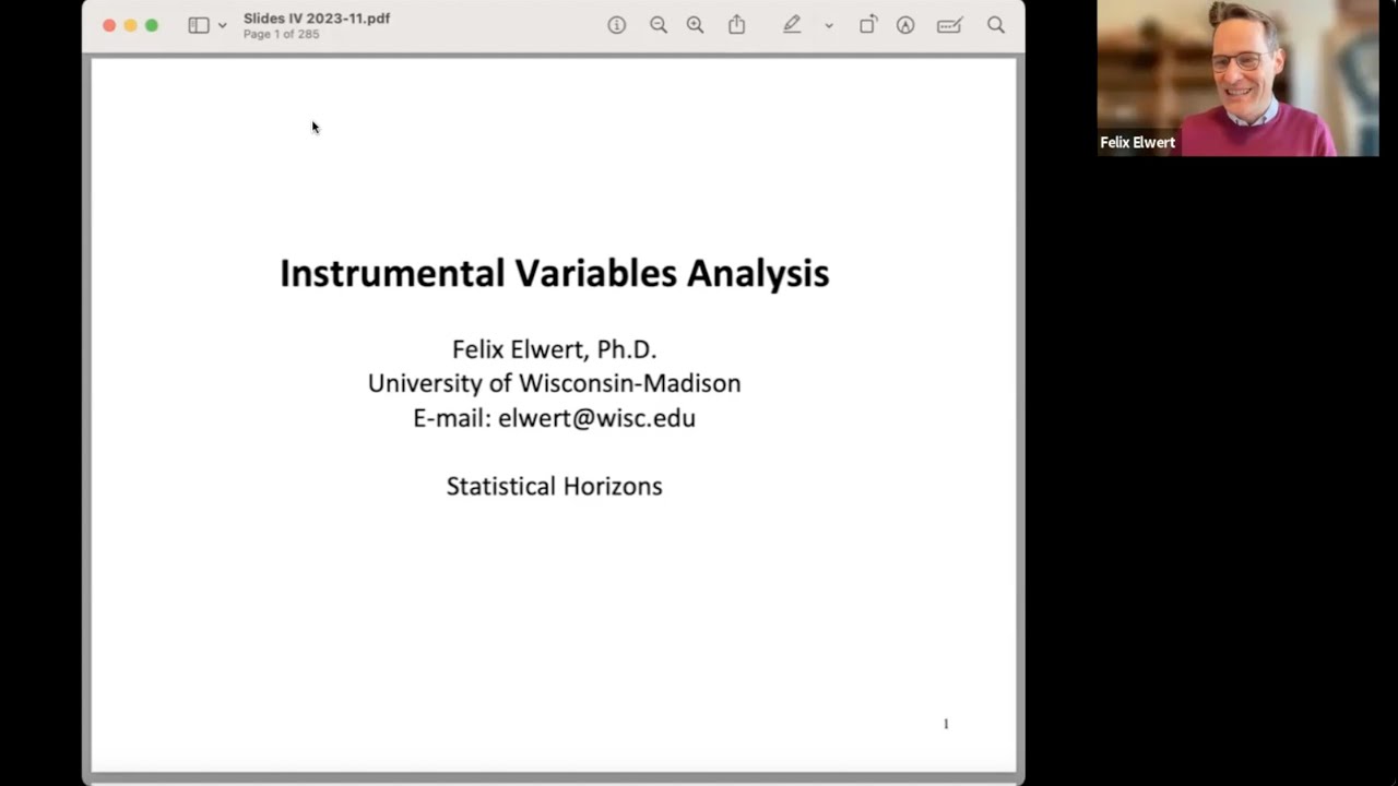 Instrumental Variables & Causal Inference from Observational Data: Key Concepts with Felix Elwert