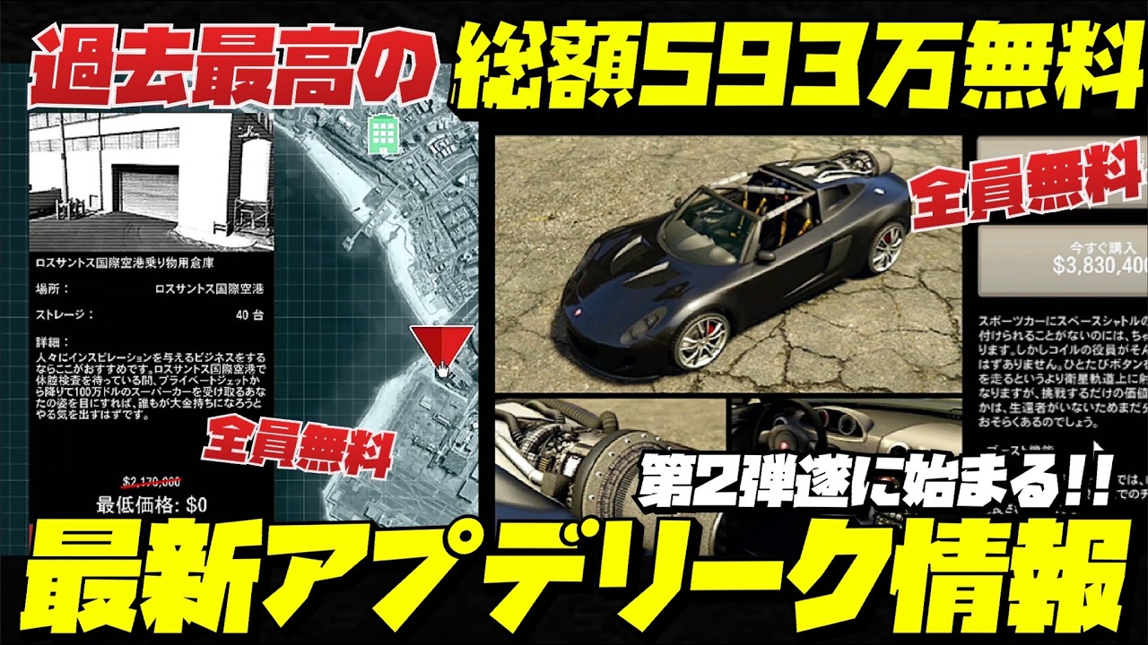 【過去最高】無料特典が豪華すぎる第２弾‼️最新アプデリーク情報まとめ・無料特典総額５９３万ドル・GTAオンライン