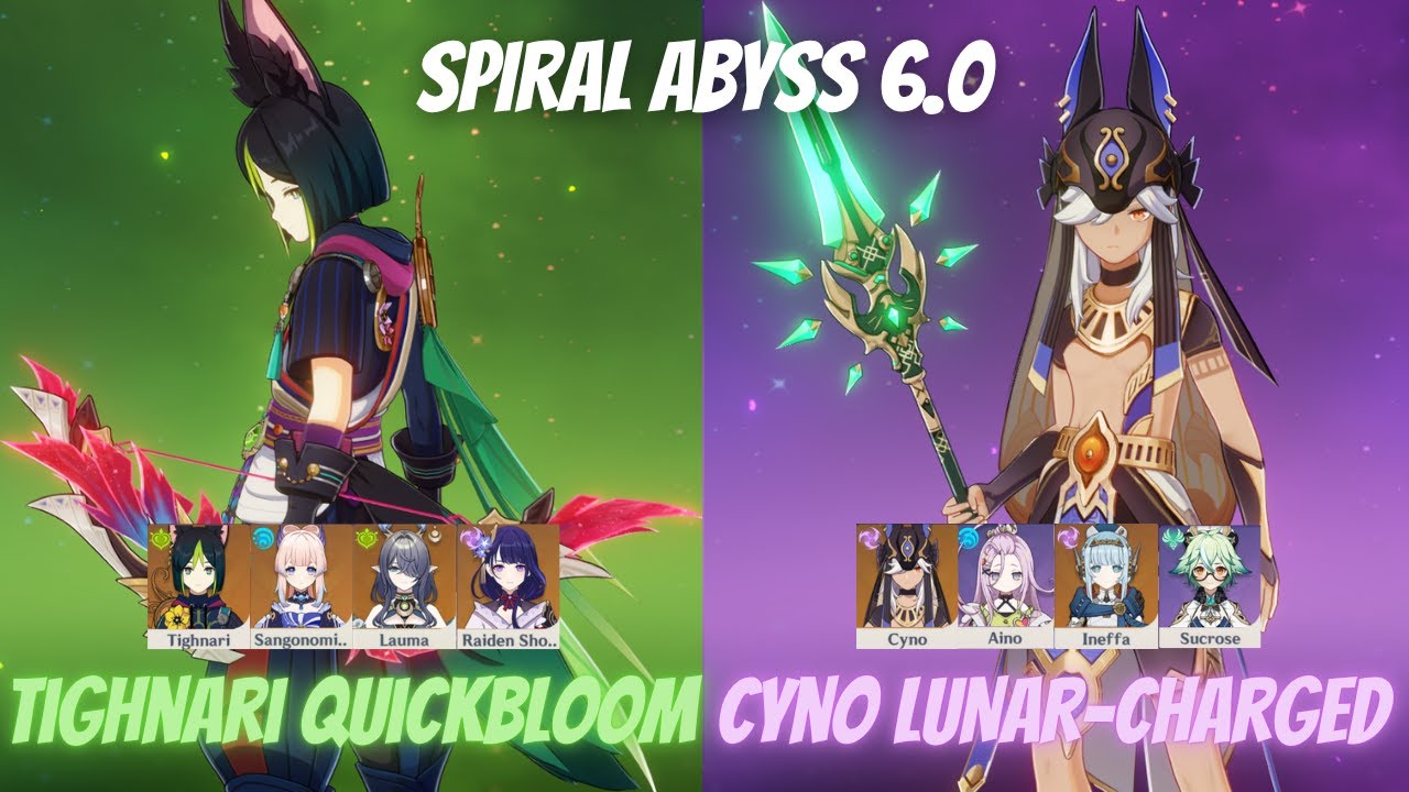 C1 Tighnari Quickbloom & C0 Cyno Lunar-Charged Spiral Abyss 36 Stars 6.0 | Genshin Impact