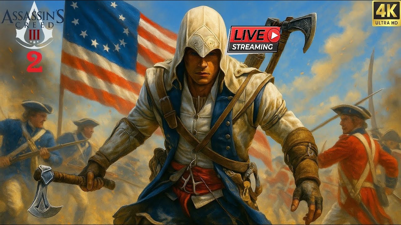 Assassin's Creed III Remastered🔥 LIVE Ep2!💪Connor in USA ⚔ Marathon Live Series Up to 100% 🏆