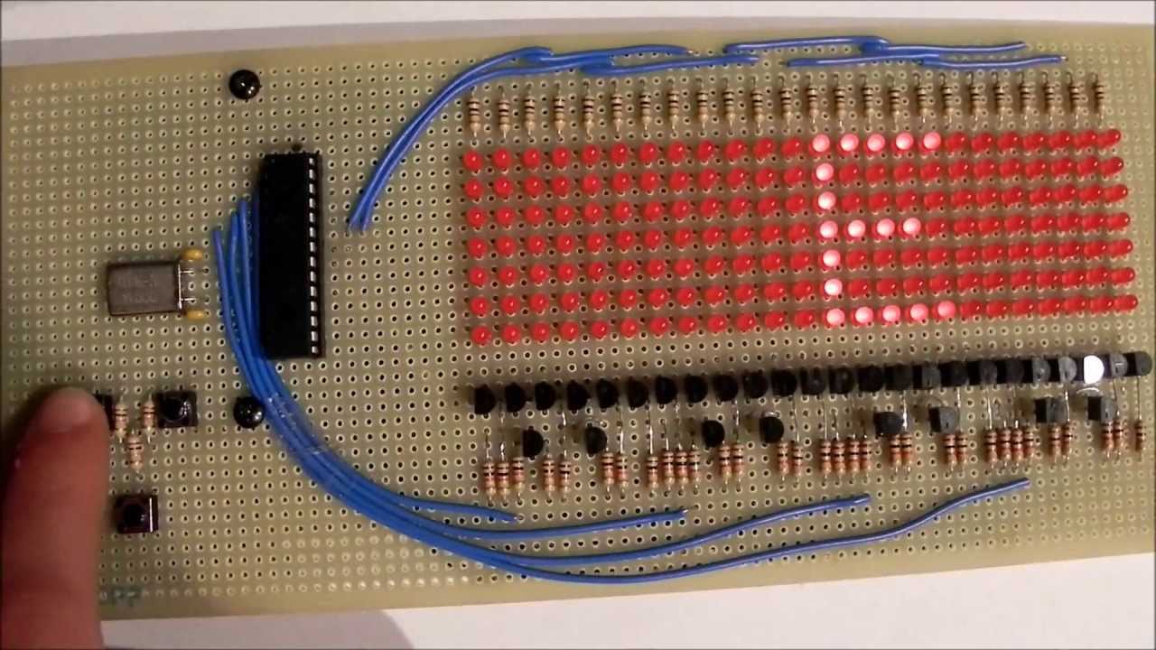 Display LED programmable using PIC16F876