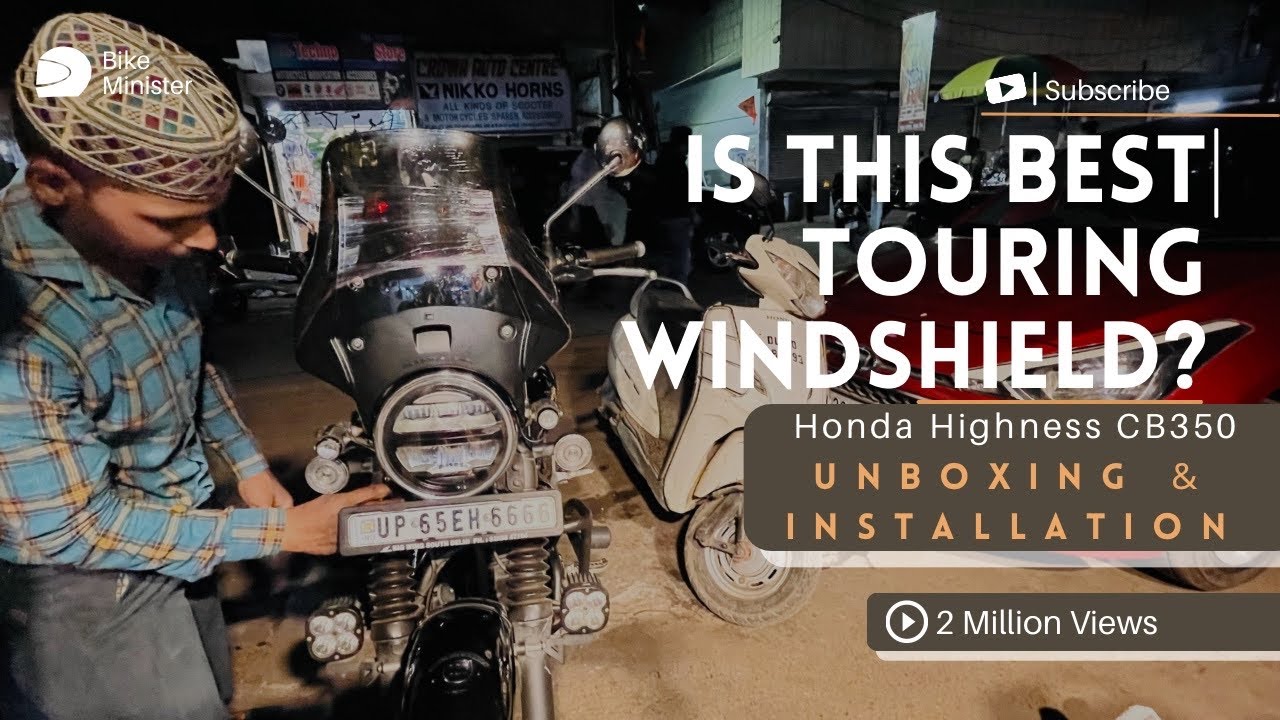 Best Touring Carbon Racing Windshield for Honda Highness CB350! Unboxing & Installation ​⁠