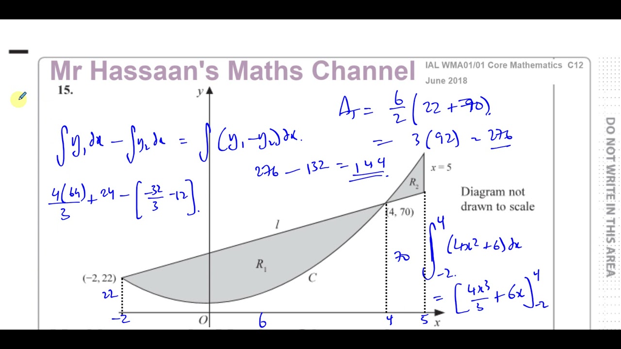 WMA01/01 IAL (Edexcel) C12 June 2018 IAL Q15 Integration