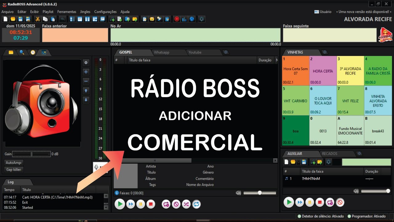 RADIO BOSS Adicionar COMERCIAL