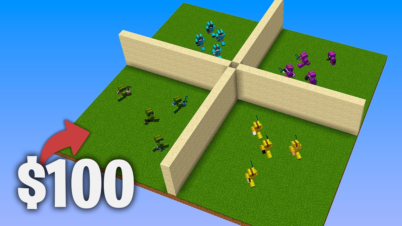 le doy $100 al EQUIPO que GANE en MINECRAFT