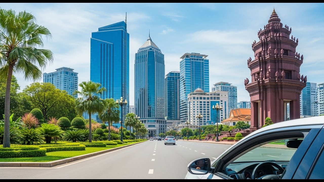 Morning Drive in Phnom Penh | Daily Life Begins in Cambodia