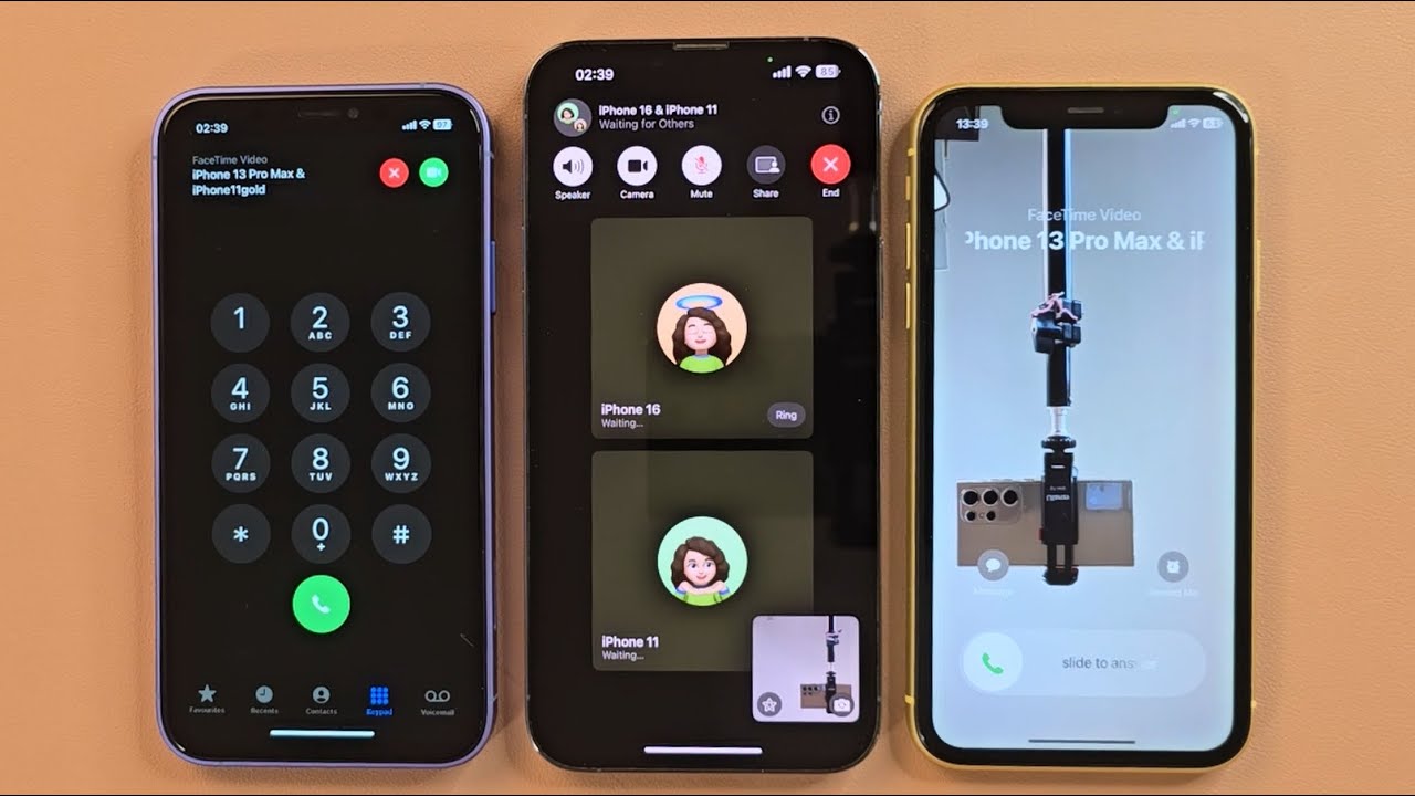 IPhone 16 VS iPhone 12 Pro Max VS iPhone 11 Incoming call facetime Outgoing call