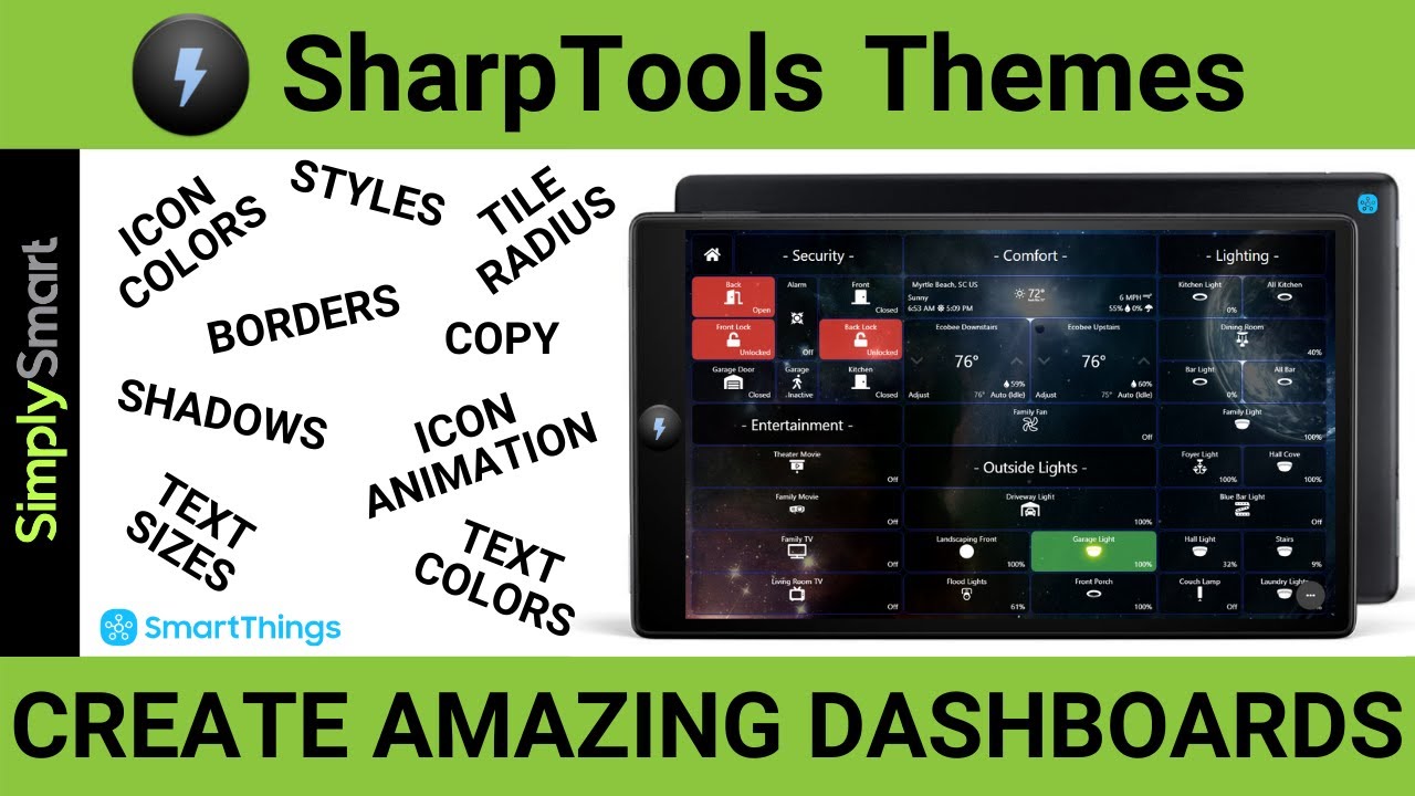 How to Use SharpTools Themes & Styles | SmartThings Dashboards (2020)
