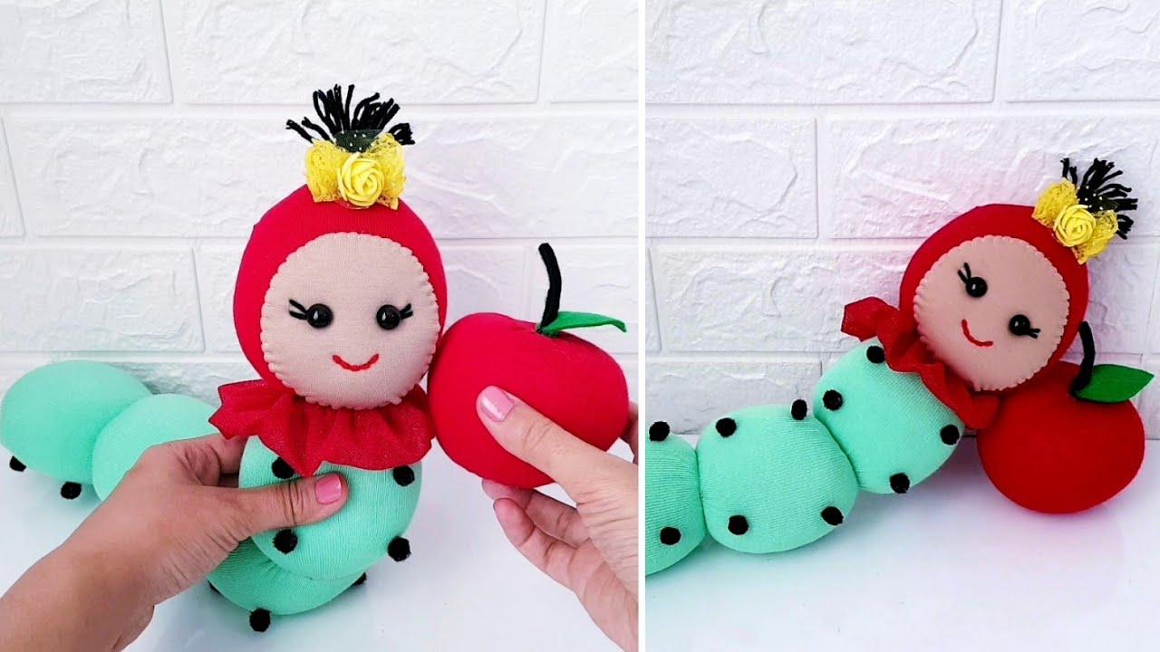 😍КАК СДЕЛАТЬ голодную гусеницу из носков/❤Любимая игрушка детей🔊