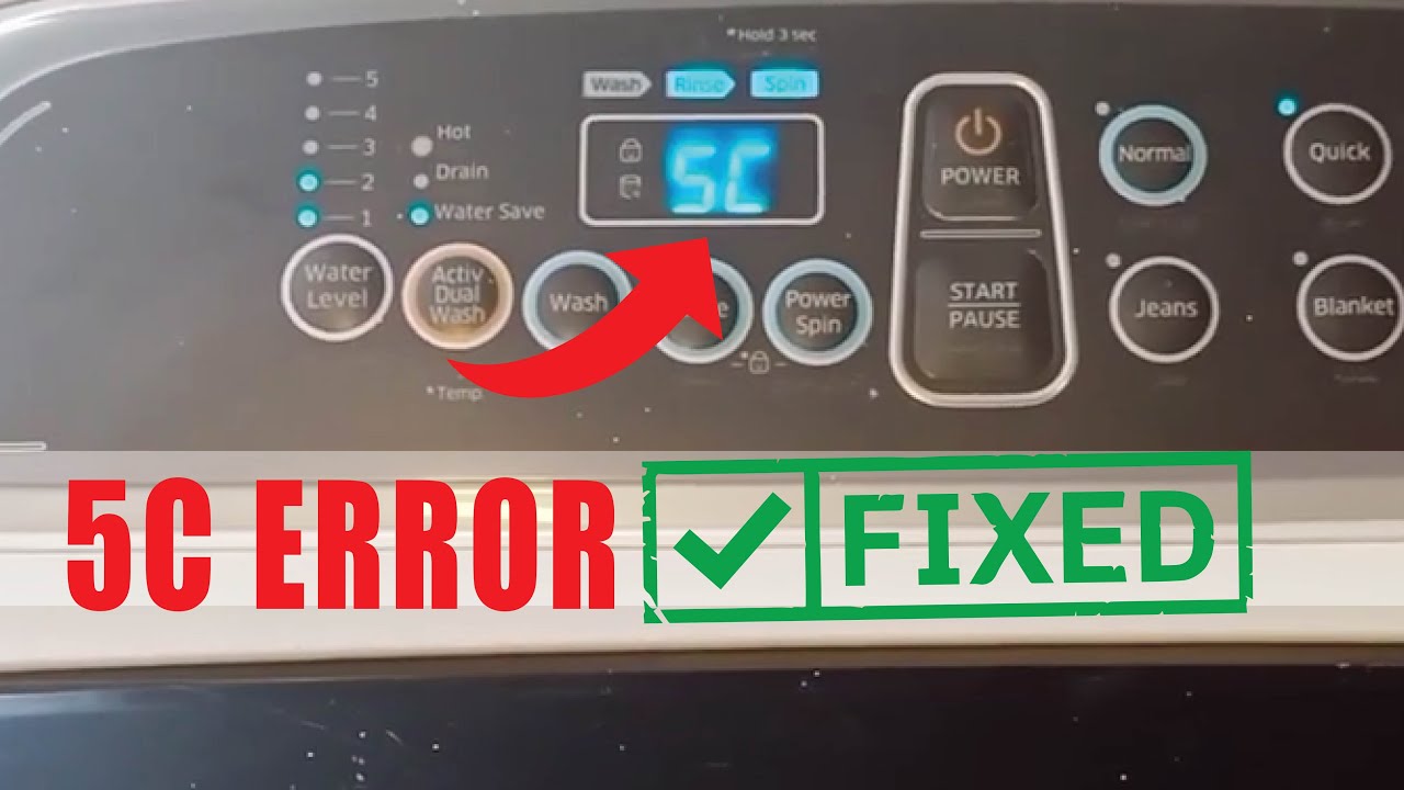 Samsung Digital Inverter Washing Machine 5C Error Drain Pump Defective 11 kg