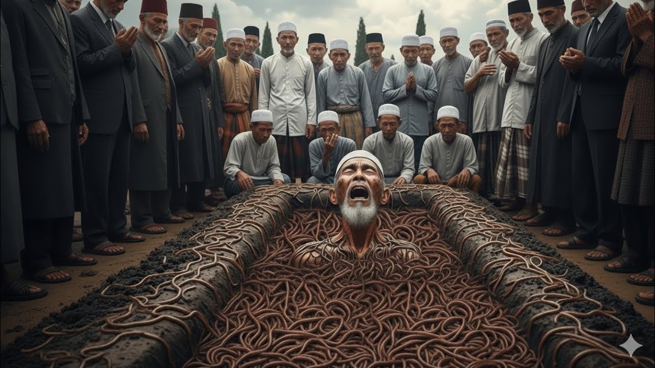 Bu sahte Habib'in cesedi, cenazesi sırasında milyonlarca solucan tarafından yendi.