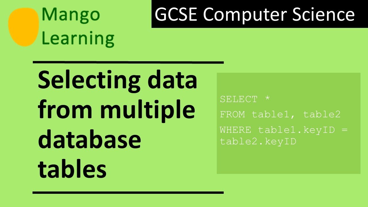 Selecting data from multiple database tables