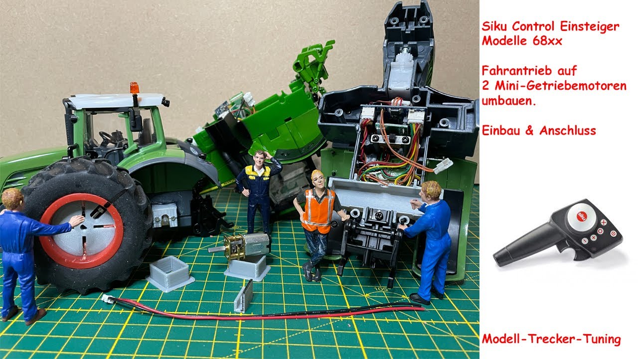 Umbau Antrieb auf Minigetriebe-Motor Siku Control Einsteiger 68xx Modelle am Fendt 939 /John Deere
