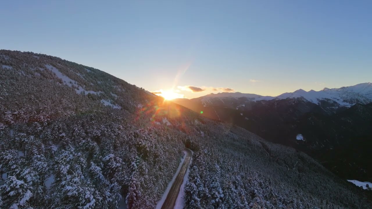 Snowy Road in Andorra❄️ l Winter Drone Cinematic