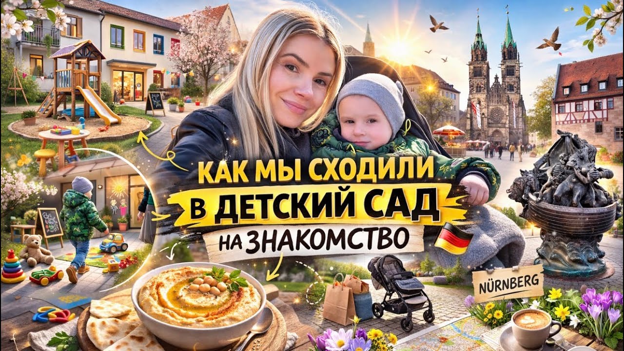 ВЛОГ: 👉 Мы сходили в детский сад в Германии 🇩🇪 Что нам сказали? прогулка по Nürnberg | готовлю хумус