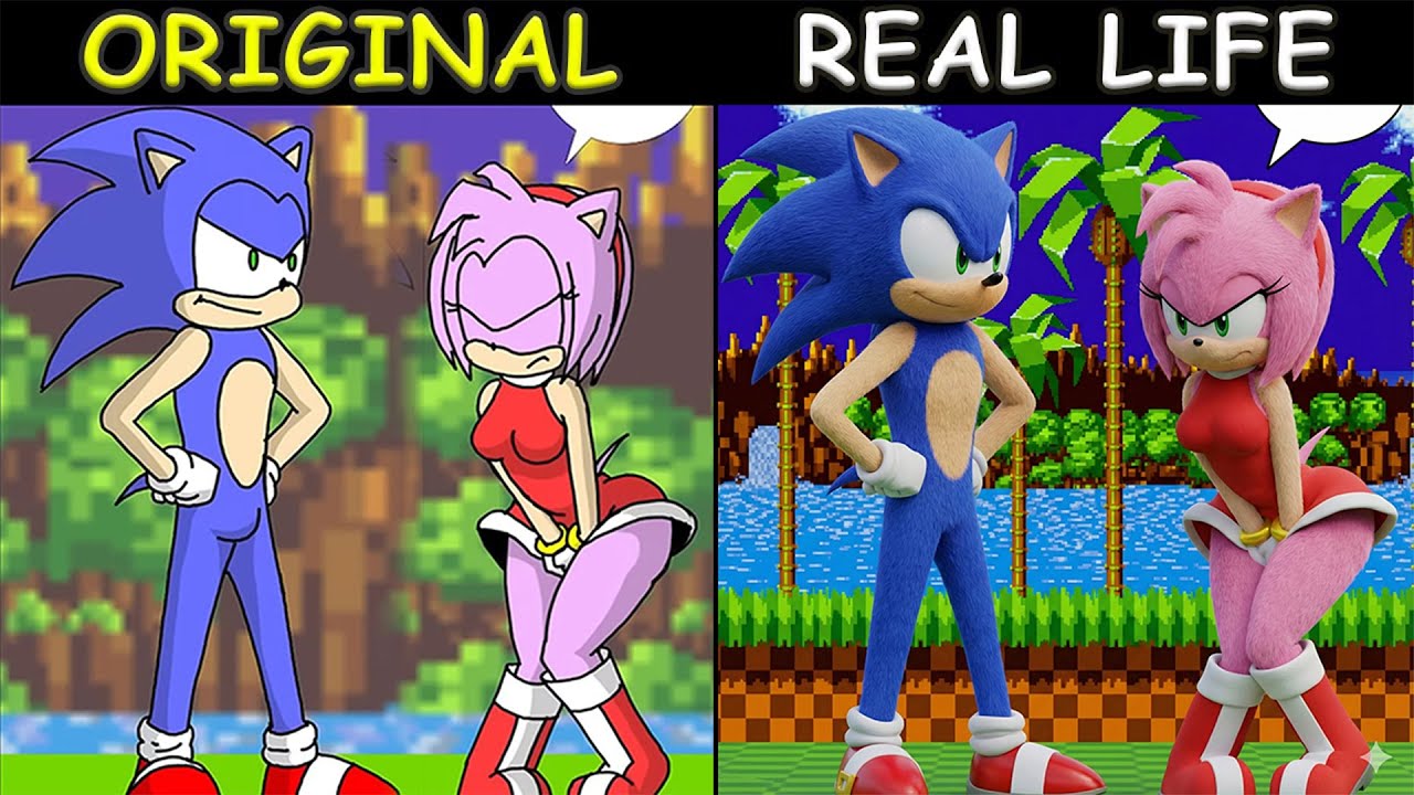 SONIC ran so fast, blew up Amy's skirt !!? | Sonic The Hedgehog 3 Animation | Original vs Plush Toys