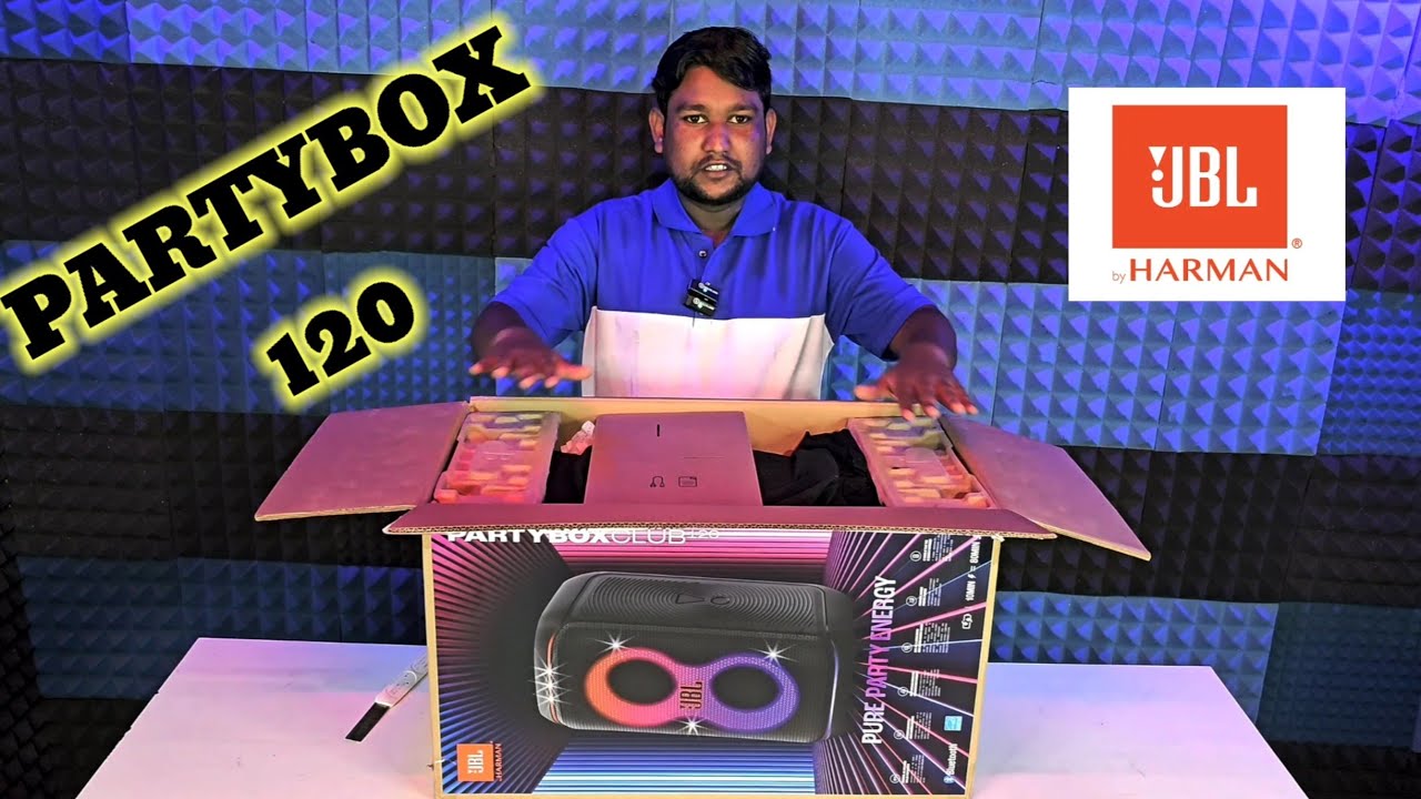 Jbl Partybox 120 | Detail Unboxing Review 160W,12Hrs Playtime,Guitar & Mic Input,AI Sound Boost