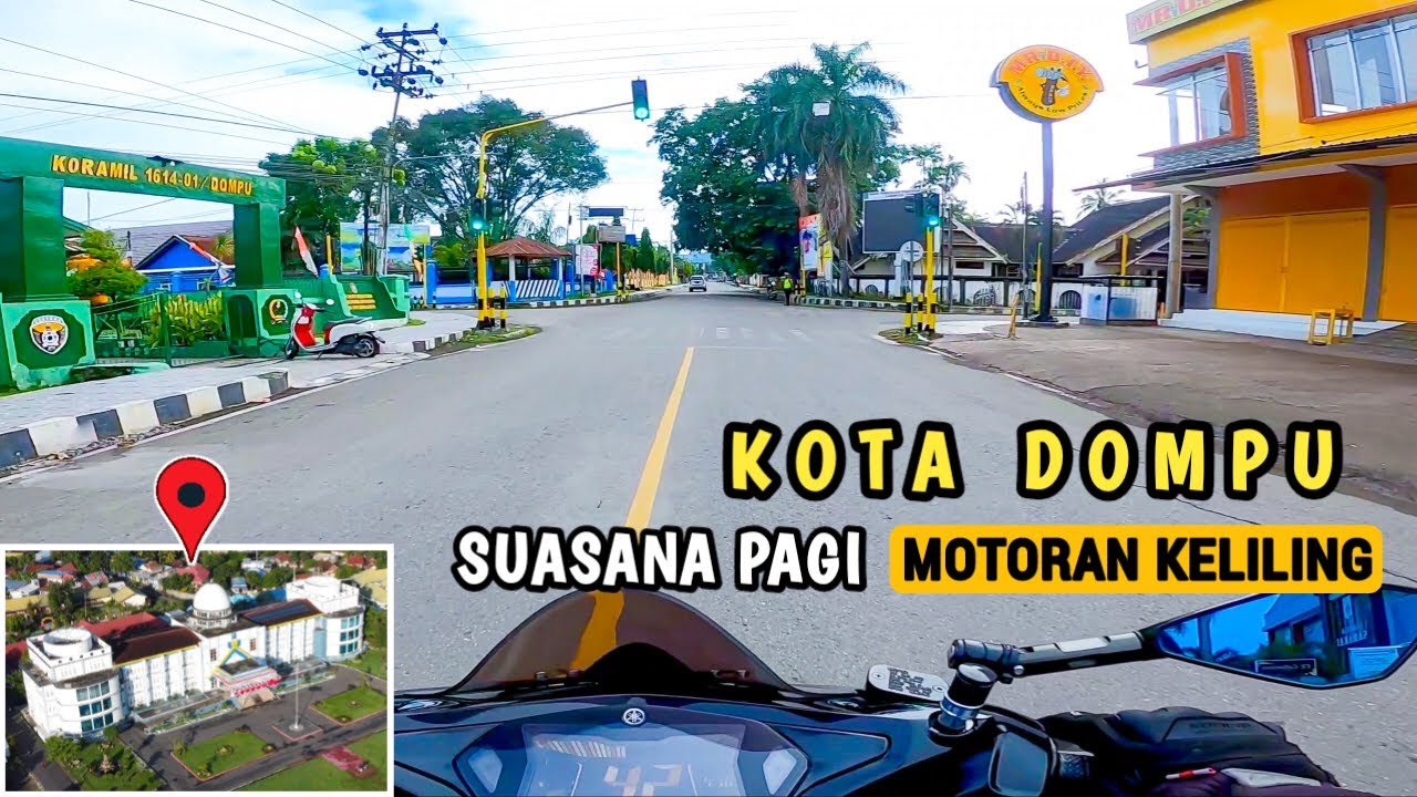 MotoVlog Keliling Dompu di Pagi Weekend | View Darat & Udara yang indah