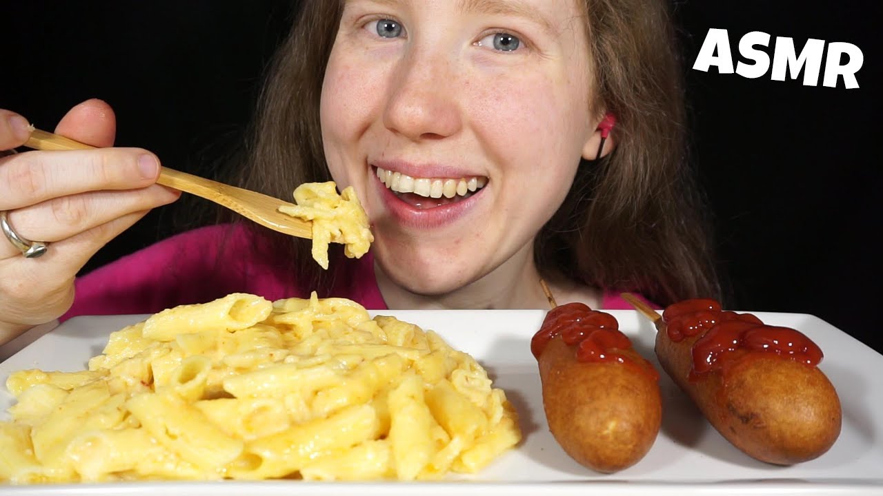 ASMR MAC & CHEESE & CORN DOGS MUKBANG (Collab With Food Freedom) EATING SOUNDS