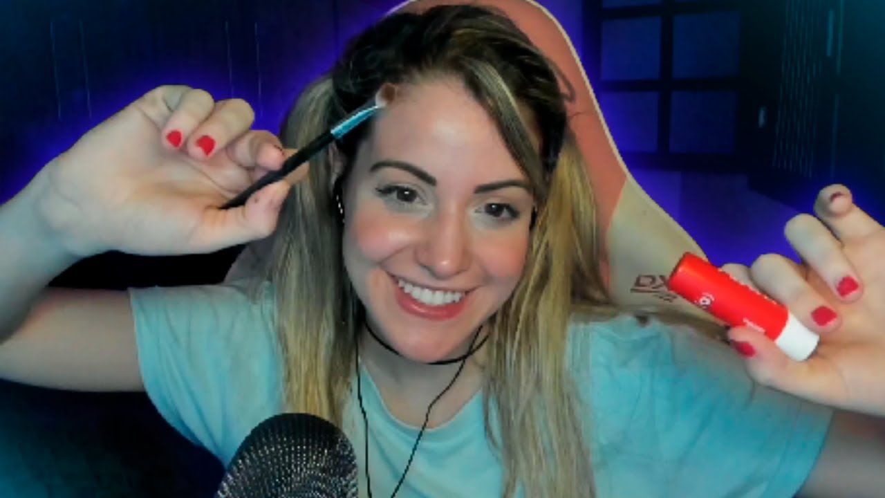 ASMR - MAQUIANDO VOCÊ PRA DORMIR + SONS DE BOCA 👄