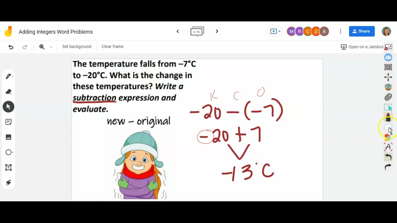 Adding and Subtracting Integers Word Problems