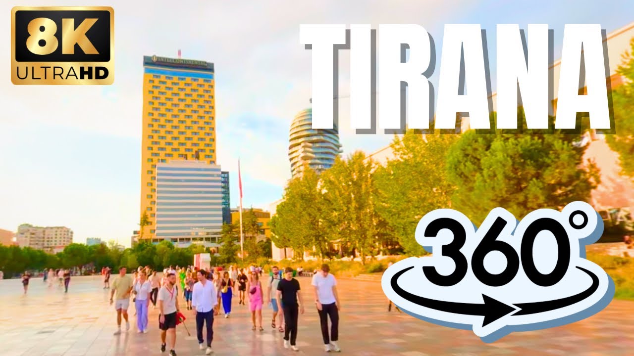 TIRANA ALBANIA, THE MOST BEAUTIFUL CITY IN EUROPE, 8K VIDEO 360 PANORAMA [22 AUGUST 2025]