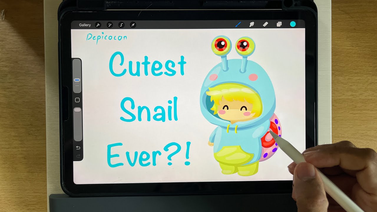 How to Draw a Cute Chibi Snail Costume Character in Procreate | Full Step-by-Step Tutorial 