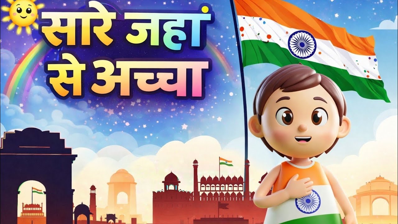 सारे जहाँ से अच्छा 🇮🇳 | Desh Bhakti Kids Song | Desh Bhakti Rhymes 