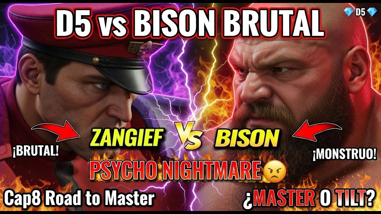 ZANGIEF D5 vs BISON BRUTAL Psycho Crusher Nightmare 😤 ¿Master o Tilt Total? |Cap8 Road to Master SF6