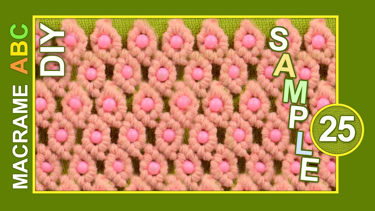 Macrame ABC - pattern sample #25 with Beads