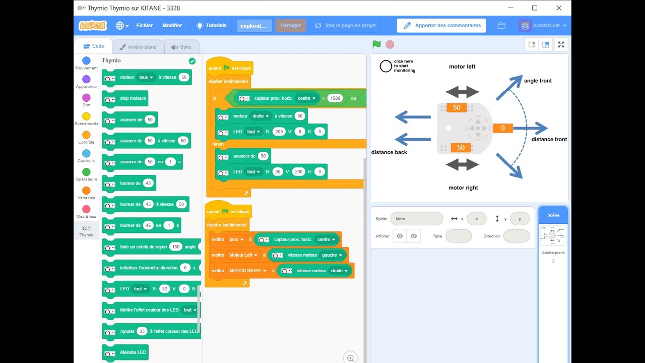 ROBOT THYMIO Programmé avec scratch