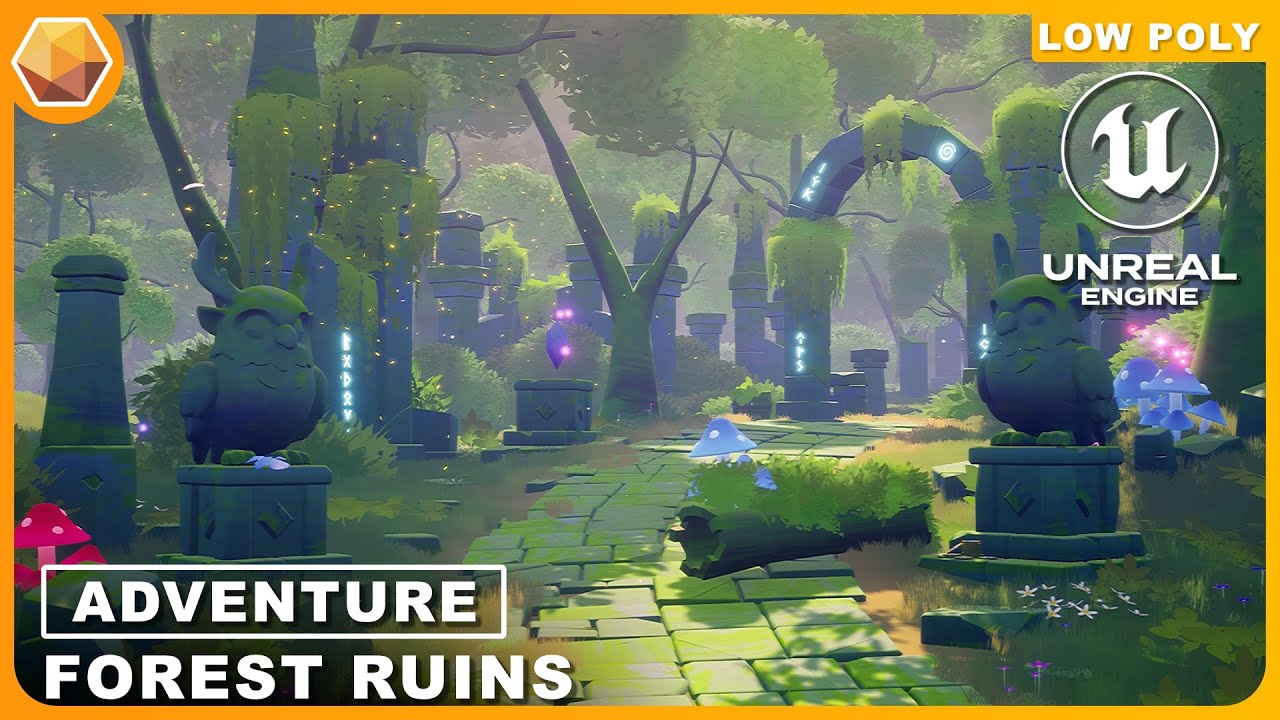 Adventure: Forest Ruins - Low Poly Environment | Unreal Engine | Cinematic Trailer | #polyart3d