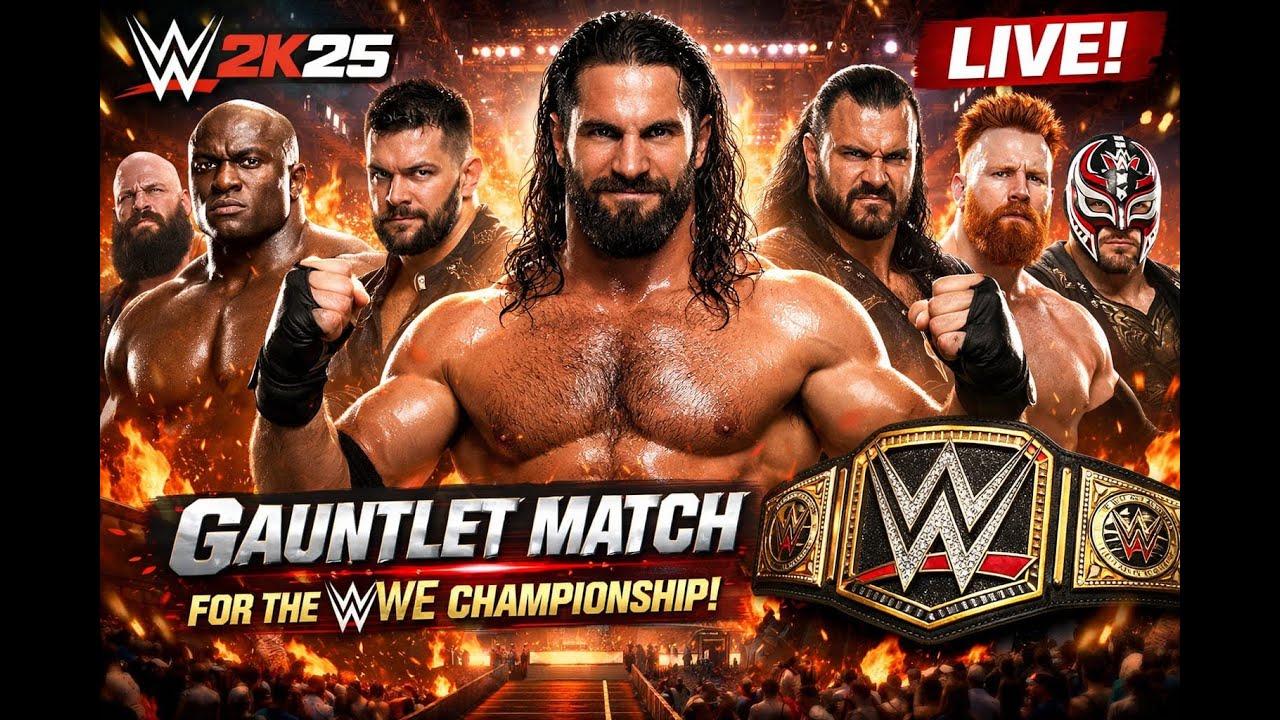 WWE CHAMPIONSHIP GAUNTLET 🔥 Seth Rollins Defends | WWE 2K25 LIVE🔴.