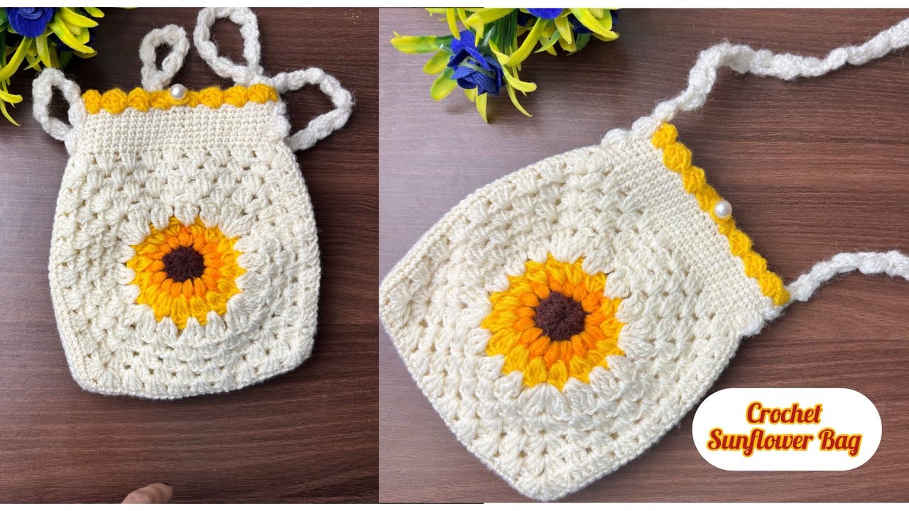 How to Make  Crochet 🧶 Sunflower Bag🌻|| Crochet Sunflower Phone Bag Tutorial 😍||