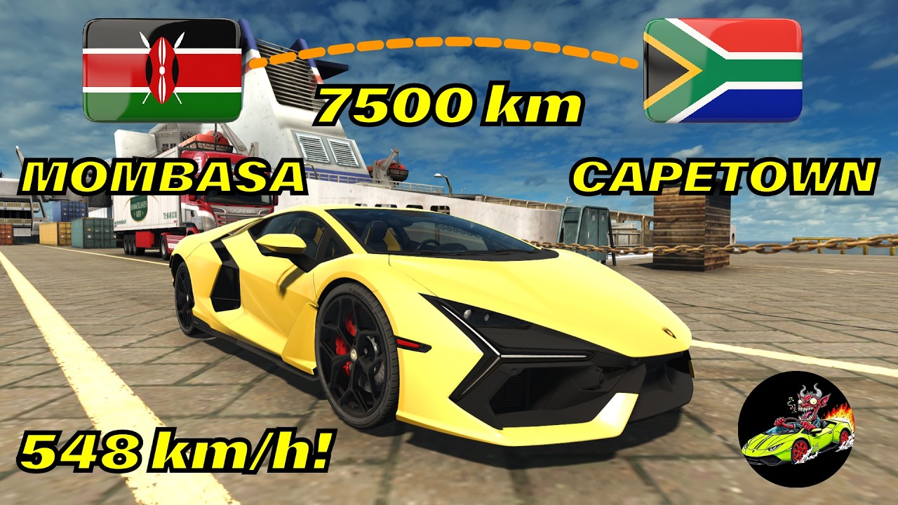 ETS2 Lamborghini Revuelto Fastest Road Trip - Mombasa (Kenya) to Capetown (South Africa)