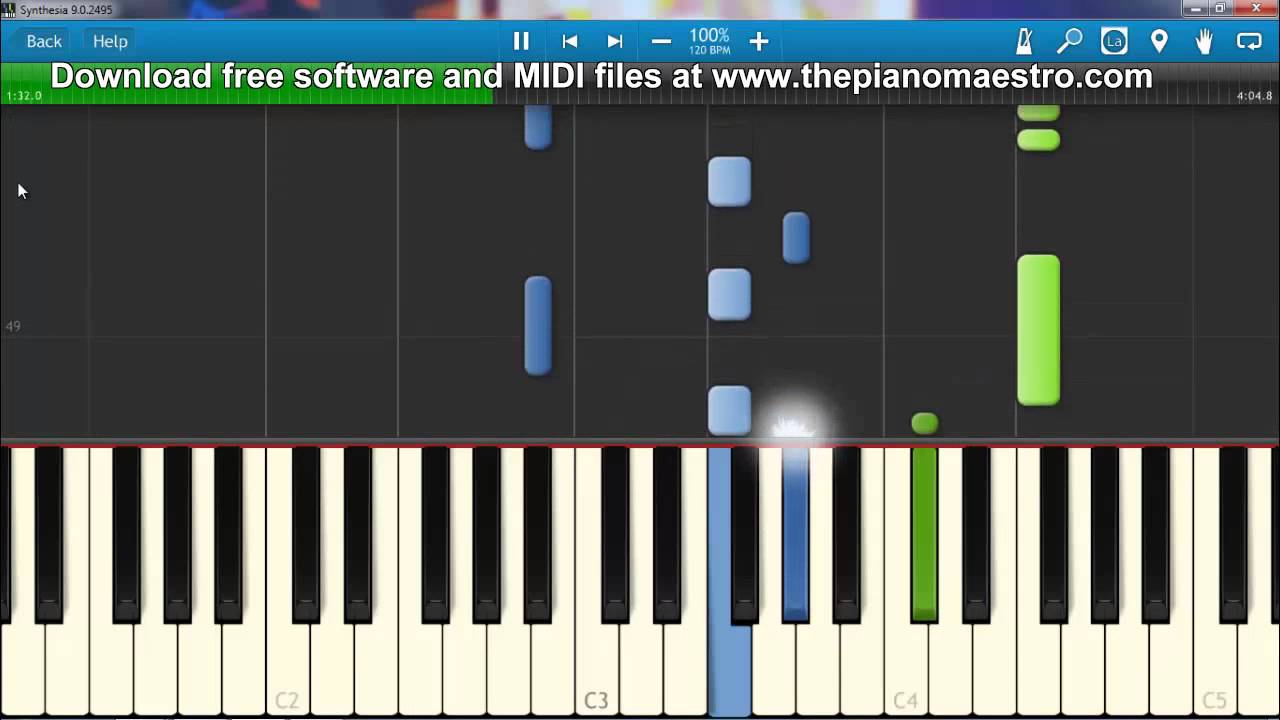 Waiting Outside The Lines  - Greyson Chance -- piano lesson with Synthesia