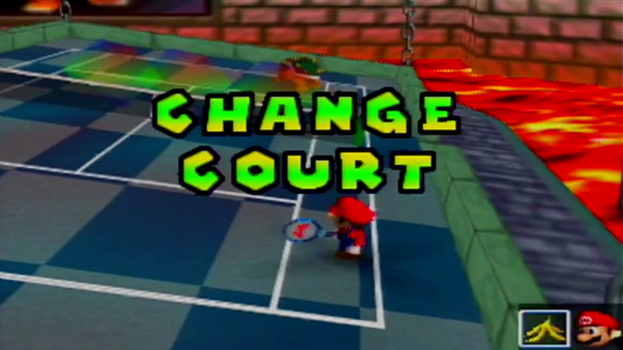 Mario Tennis (Bowser Stage) - 3 Set Match (N64) Green